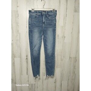 American Eagle Jeans Womens 2 Hi-Rise Jegging Cozy Next Level Stretch Distressed